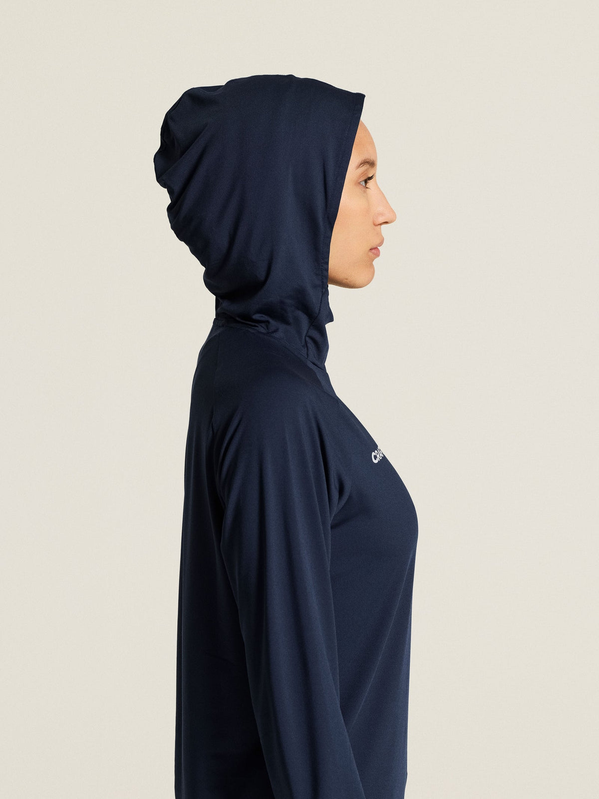 Craft Ability Long Sleeve Hood Damen in Navy, Detailansicht