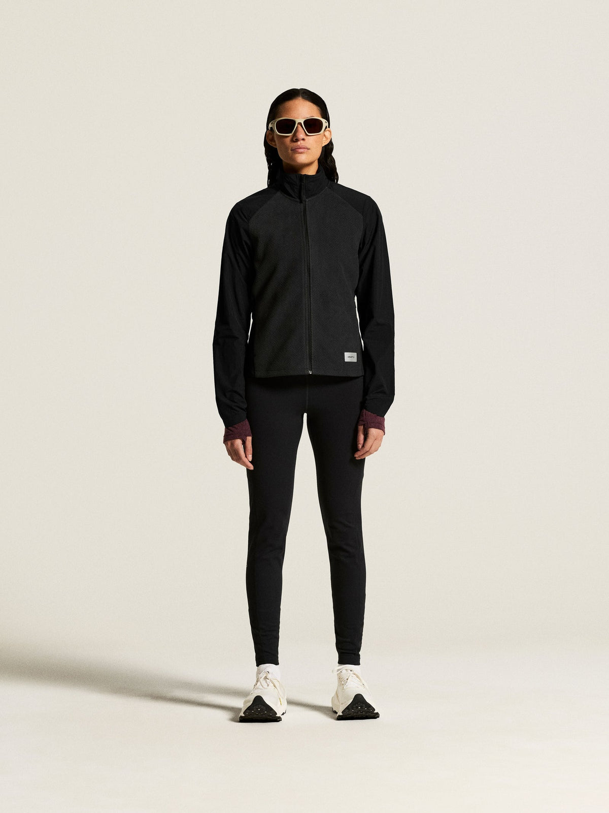 Craft Fleece Jersey Jacket Damen in Schwarz, Detailansicht