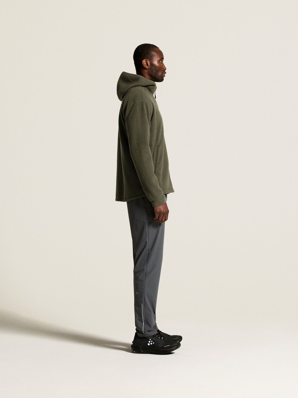 Craft Join Pile Fleece FZ Hood Herren in Grau, Detailansicht