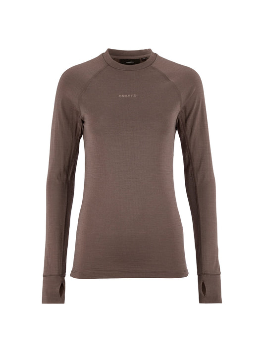 Craft Wool Comfort RN LS Damen in Braun, Vorderansicht