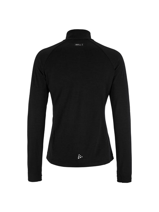 Craft Wool Wind HZ LS Damen in Schwarz, Rückansicht