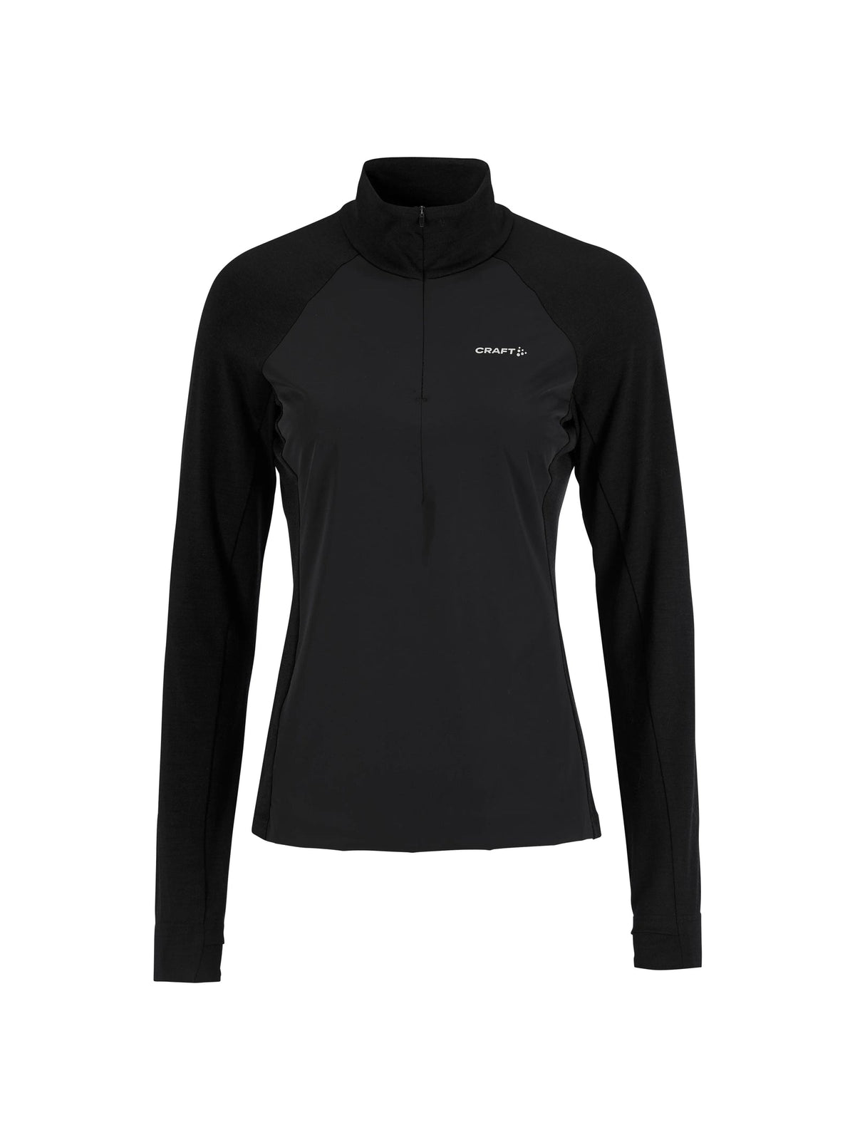 Craft Wool Wind HZ LS Damen in Schwarz, Vorderansicht