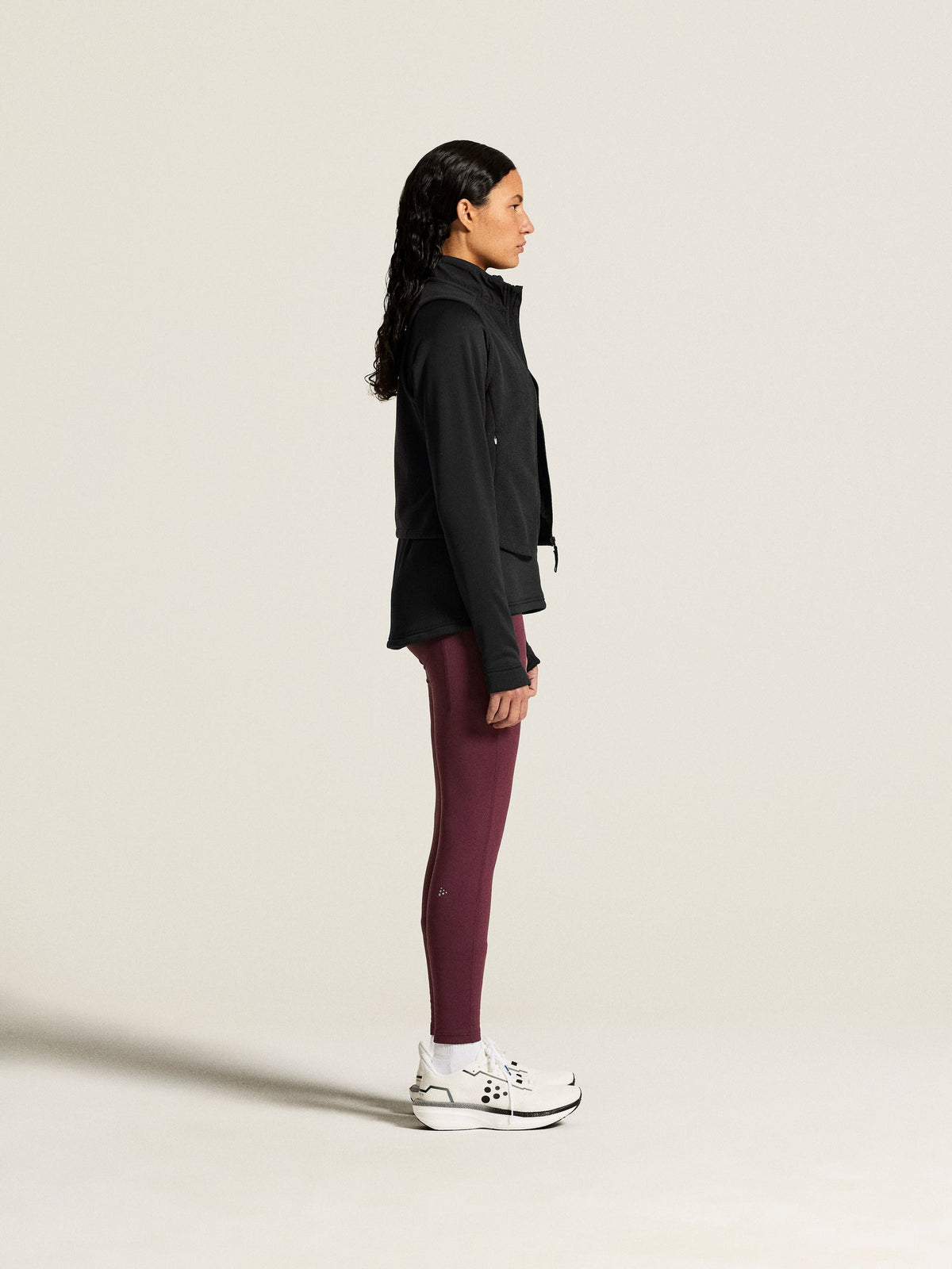 Craft Explore Power Fleece Half Zip Damen in Schwarz, Detailansicht