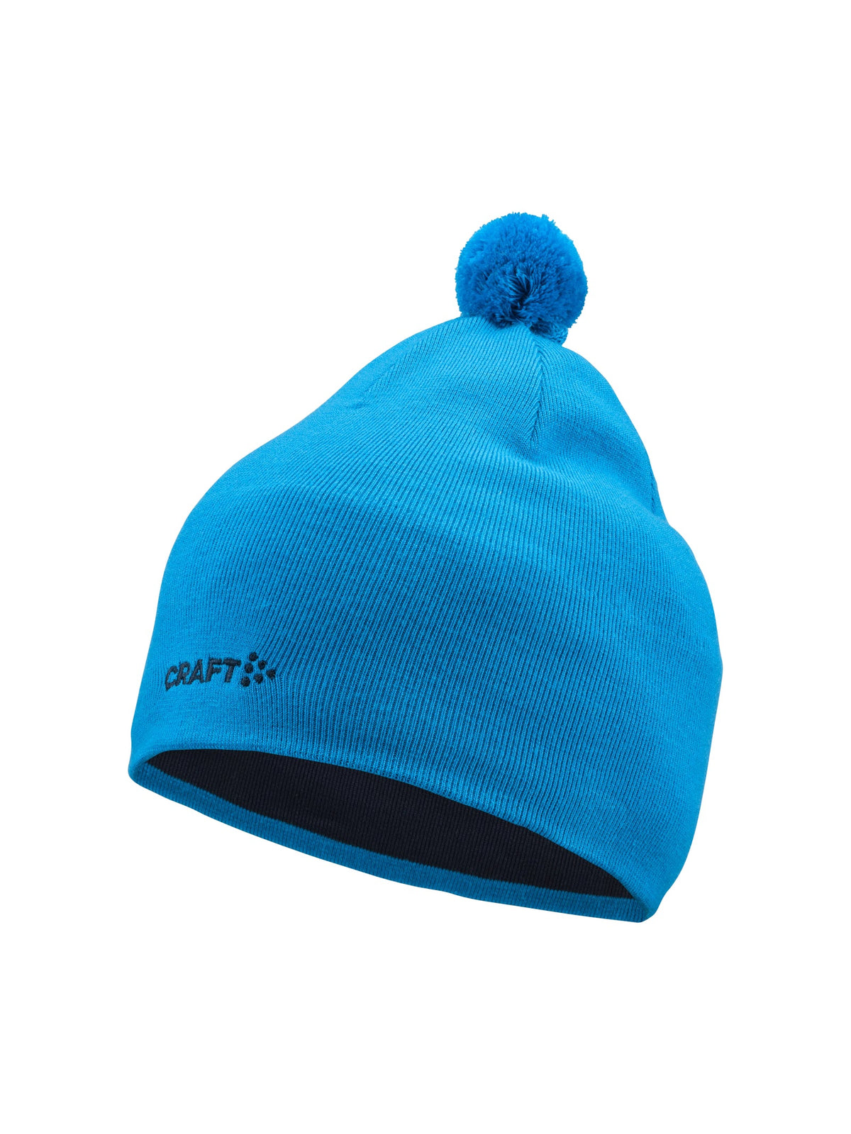 Craft Practice Knit Hat in Blau, Vorderansicht