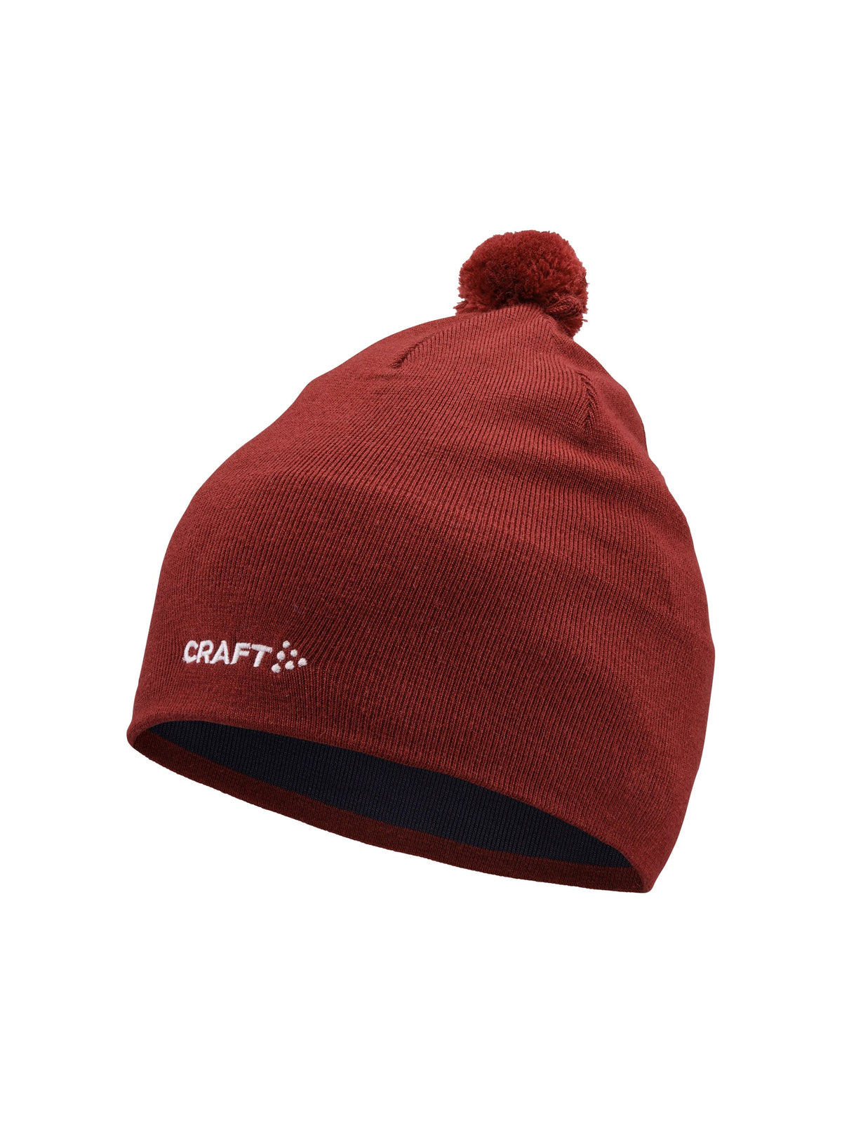 Craft Practice Knit Hat in Dunkelrot, Vorderansicht