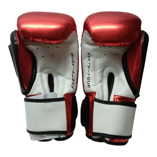 44er Boxhandschuhe Metallic Rot/Schwarz, Seitenansicht