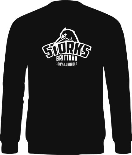 Storks - Rundhals Pullover schwarz/weiss
