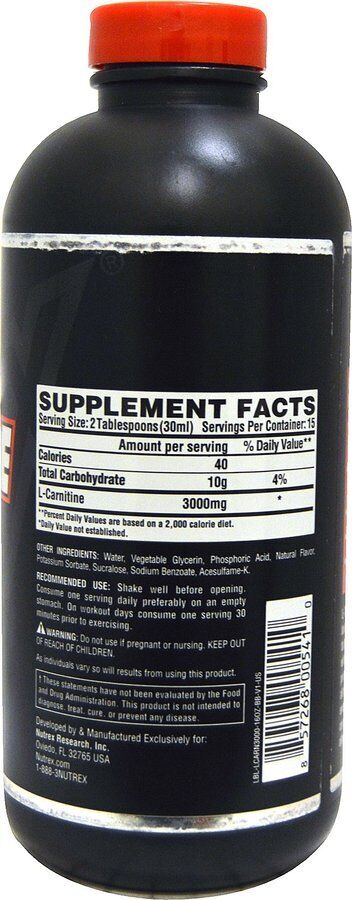 Nutrex Research Liquid Carnitin 3000 480ml - Fatburner zum Abnehmen